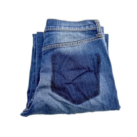 Ella Moss Cropped Wide Leg Faux Back Pocket Denim Jeans Size 28 - Picture 1 of 10